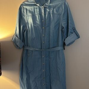 Denim Blue Button-Up Dress